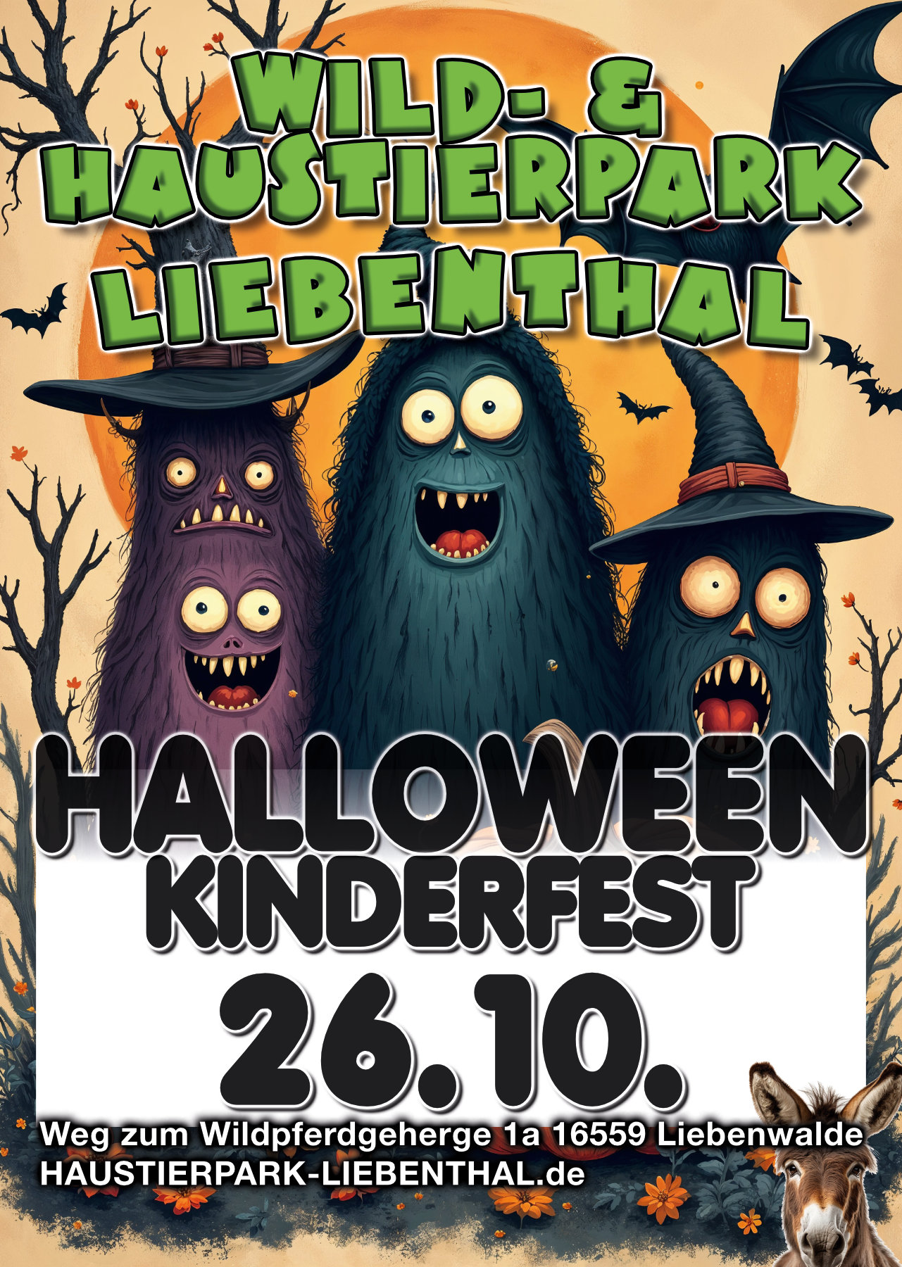 plakat_halloween_25_1 Wild- und Haustierpark Liebenthal, Öffnungszeiten, Sommerferien 2025